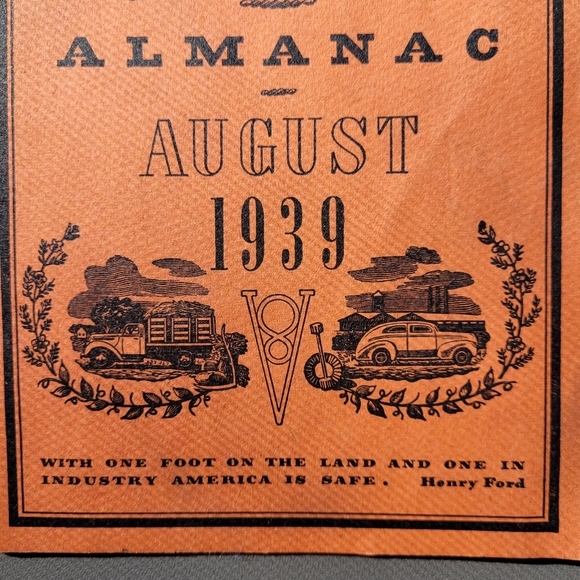 Vintage Ford Motor Co Home Almanac and facts booklet - August 1939 Collectible - Picture 9 of 10